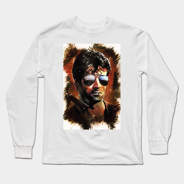 Marion "COBRA" Cobretti - Sylvester Stallone Long Sleeve T-Shirt by Naumovski